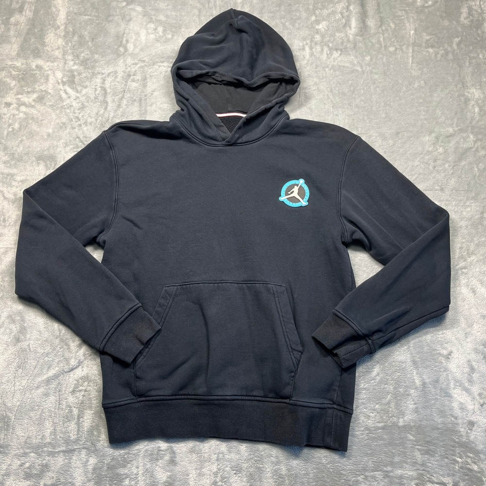 Jordan Hoodie Mens Black Jumpman Flight MVP Wheaties Graphic‎ Pullover Fleece S